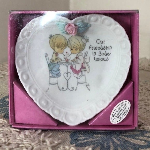 Precious Moments Our Friendship is Soda-licious Mini Plate Enesco 1994 NIB - Picture 2 of 7